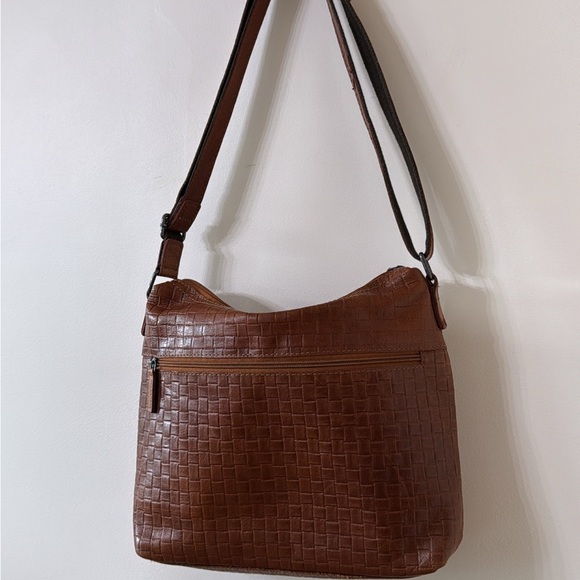 Jack Georges basketweave Leather Shoulder Bag - Picture 6 of 9